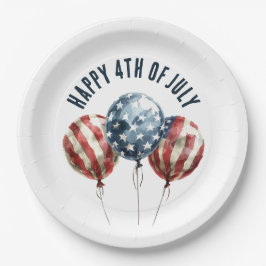 Plato De Papel 4 de julio Globos de Fiestas Patrióticos
