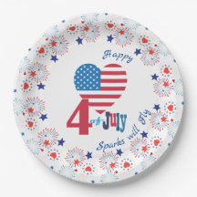 4 de julio Patriótico del Corazón de la Bandera Es