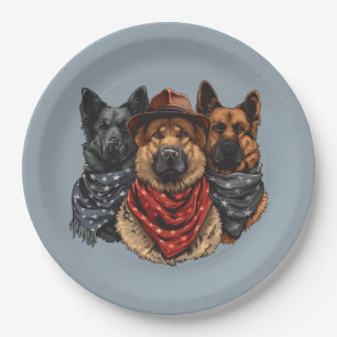 Plato De Papel 4 De Julio Perros Pastores Alemanes