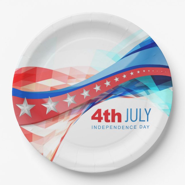 Plato De Papel 4 de julio Placa de papel (Anverso)