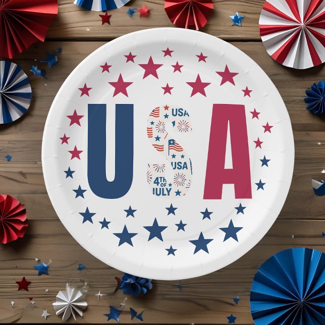 Plato De Papel 4 De Julio Placa De Papel Con Estrellas De Estados (Subido por el creador)
