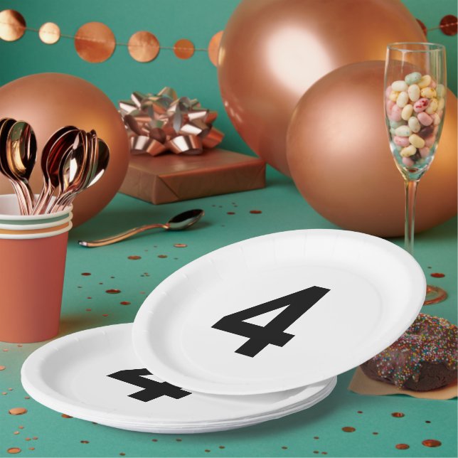 Plato De Papel 4 - number four plate (Multi)
