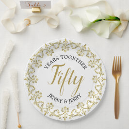 Plato De Papel 50º Aniversario de Boda