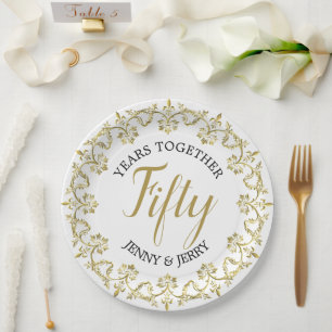 Plato De Papel 50º Aniversario de Boda