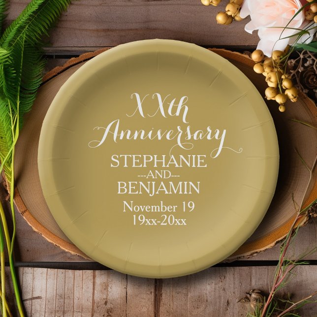 Plato De Papel 50º o Bodas de Oro Personalizadas (Custom Anniversary Plates)