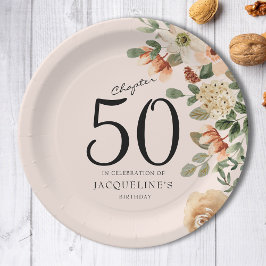 Plato De Papel 50.ª Vintage Floral