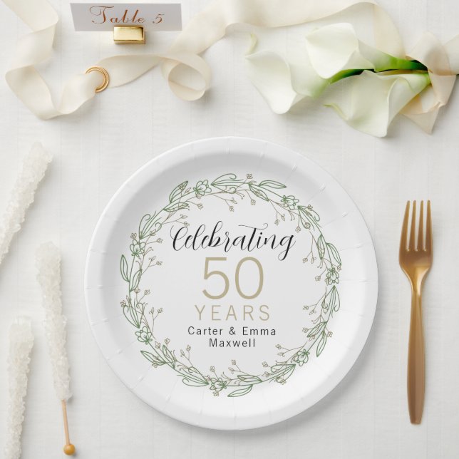 Plato De Papel 50.º aniversario (Boda)