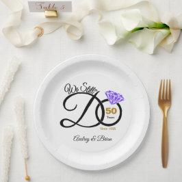 Plato De Papel 50.º aniversario personalizado