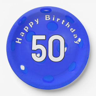 Plato De Papel 50.º Baloncesto Azul