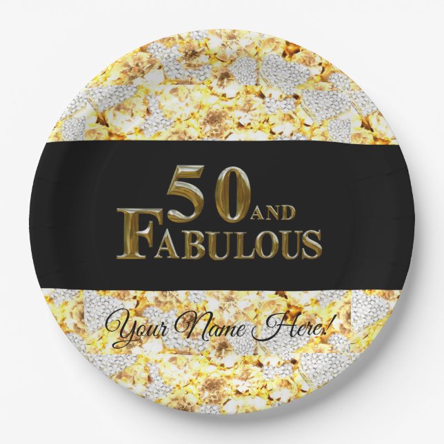 Plato De Papel 50.º cumpleaños (Anverso)