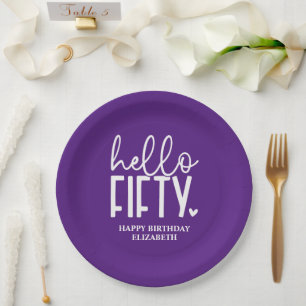 Plato De Papel 50.º cumpleaños personalizado
