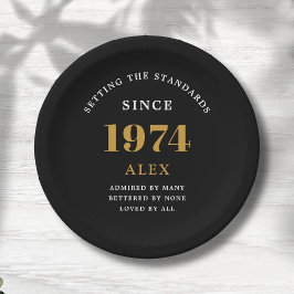 Plato De Papel 50.º Nombramiento de cumpleaños 1974 Moda elegante