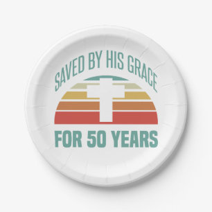 Plato De Papel 50.º Regalo De Cumpleaños Para Los Cristianos