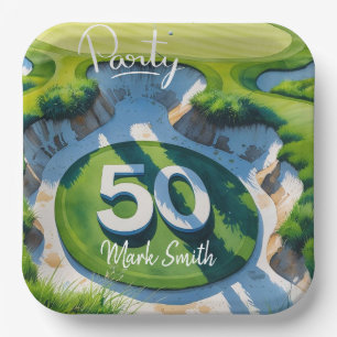 Plato De Papel 50 Aniversario del Golf en Campo de Golf