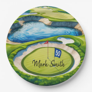 Plato De Papel 50 Aniversario del Golf en Campo de Golf