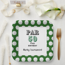 Plato De Papel 50 Aniversario del Golf para Golfer