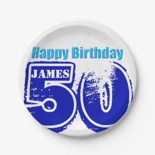 Plato De Papel 50.o placas de papel personalizadas cumpleaños