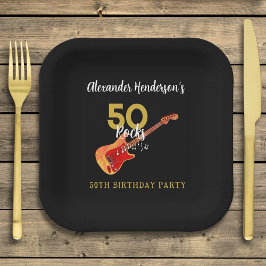 Plato De Papel 50 Rocks Guay 50 cumpleaños