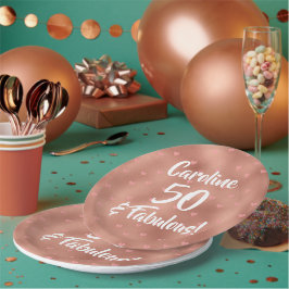 Plato De Papel 50 y fabuloso cumpleaños Personalizado