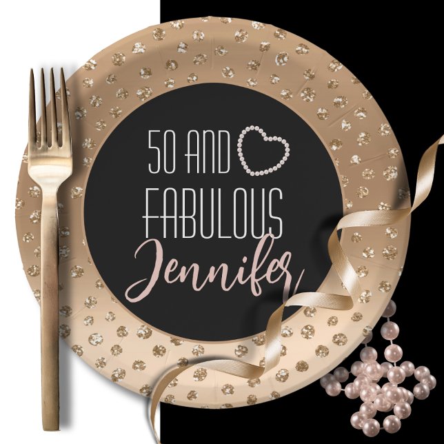Plato De Papel 50 y fabuloso Feminine Stylish Gold Black Rubor (Subido por el creador)