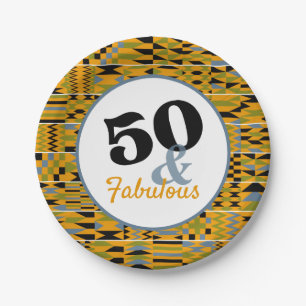 Plato De Papel 50 y Fabuloso Fiesta Golden Kente