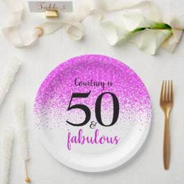 Plato De Papel 50 y Fabuloso guión de Personalizado de confetti r