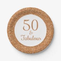 50 y fabuloso Purpurina de oro de cumpleaños