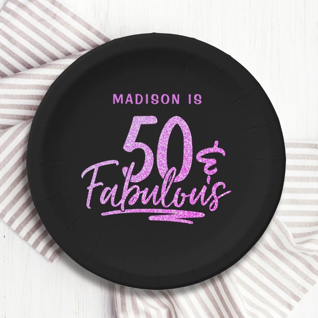 Plato De Papel 50 y fabuloso Purpurina púrpura 50. (Subido por el creador)