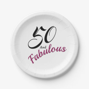 Plato De Papel 50 y fabuloso. Servilletas de papel de la fiesta