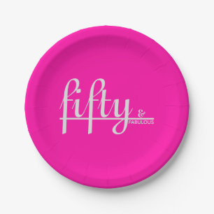 Plato De Papel 50 y FABULOSO simplemente elegante cumpleaños nú