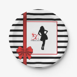 Plato De Papel 50 y FABULOUS 50.ª placa de papel de cumpleaños co