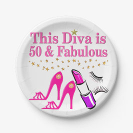 PLATO DE PAPEL 50 Y FABULOUS DIVA