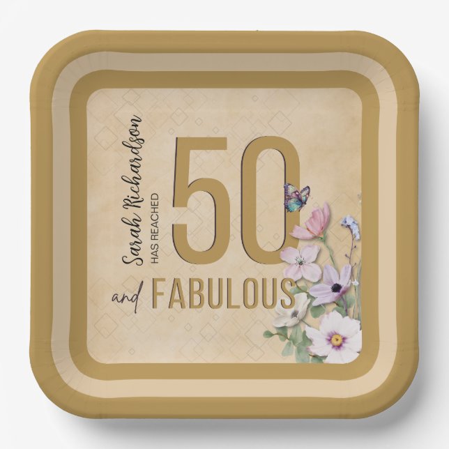 Plato De Papel 50 y Fabulous Wildflower (Anverso)