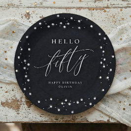 Plato De Papel 50th Birthday Party Hello Fifty Modern Fun
