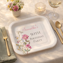 Plato De Papel 50th Birthday Party Wildflower