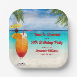 Plato De Papel 50th Birthday Summer Cocktail Beach Party