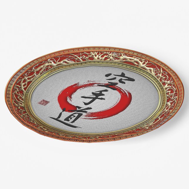 Plato De Papel [510] Caligrafía japonesa - Karate-haga (Angular)