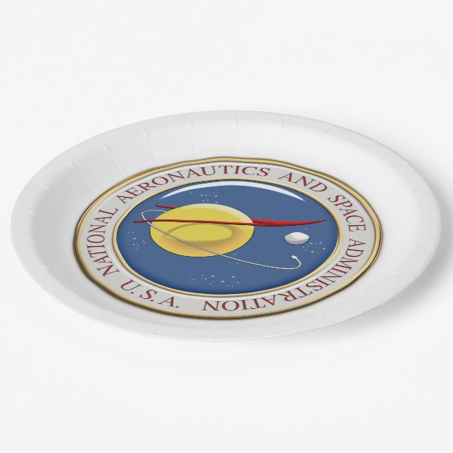 Plato De Papel [510] Emblema de la NASA [3D] (Angular)