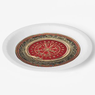Plato De Papel [510] Vegvisir - Viking Gold Magic Runic Compass
