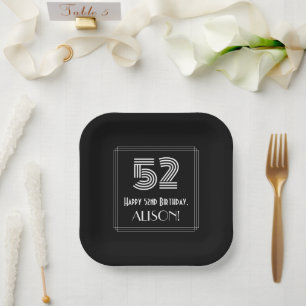 Plato De Papel 52º cumpleaños — Aspecto inspirado en el Art D
