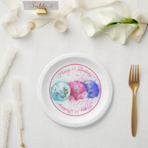 Plato De Papel 55.o cumpleaños del cóctel de los paraguas