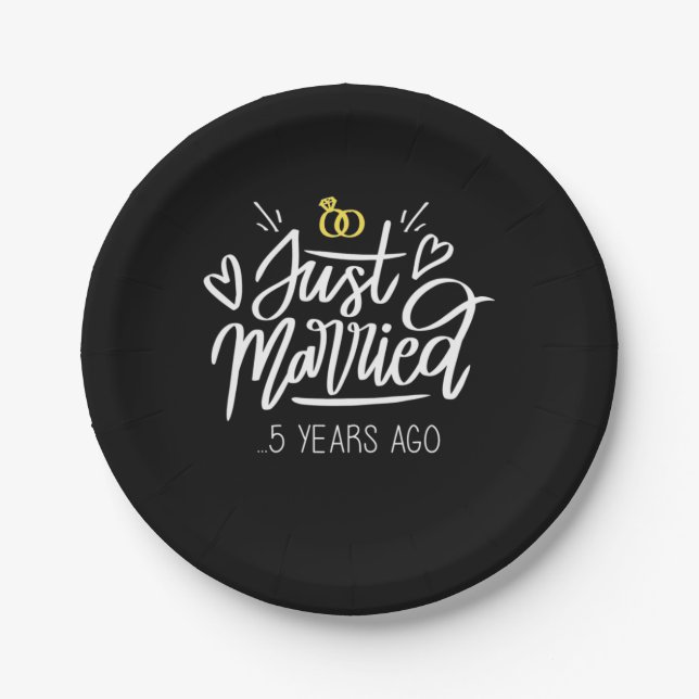 Plato De Papel 5.º Aniversario Boda (Anverso)