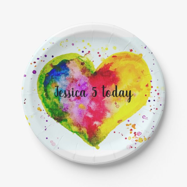 Plato De Papel 5 hoy Placas de fiesta de cumpleaños (Anverso)