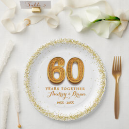 Plato De Papel 60º Aniversario Personalizado