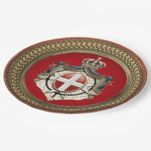 Plato De Papel [600] Orden de Malta - Escudo de armas SMOM