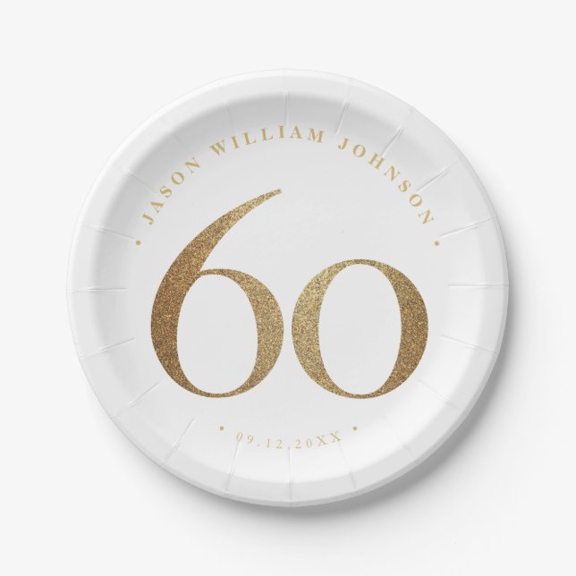 Plato De Papel 60.ª fiesta de cumpleaños (Anverso)