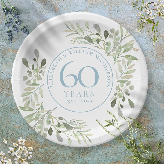 Plato De Papel 60.º Aniversario del boda del Diamante Verde (Subido por el creador)