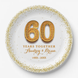 Plato De Papel 60.º aniversario personalizado