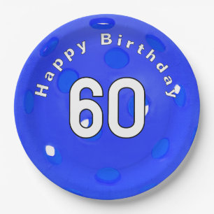 Plato De Papel 60.º Baloncesto Azul