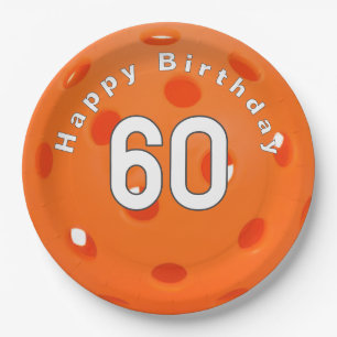 Plato De Papel 60.º Naranja de cumpleaños